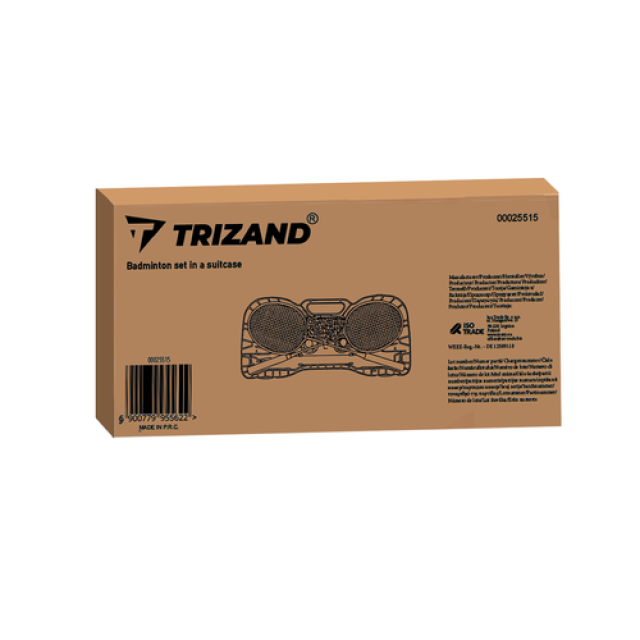 Набір для бадмінтону з сіткою Trizand 2 ракетки 2 воланчики у валізі (5900779955622)