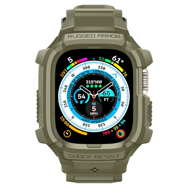 Чохол-ремінець Spigen Rugged Armor Pro для Apple Watch Ultra 49 mm Vintage Khaki (ACS05915)