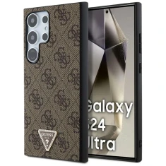 Чехол Guess Grip Stand 4G Triangle Strass для Samsung Galaxy S24 Ultra (S928) Brown (GUHCS24LPGS4TDW)