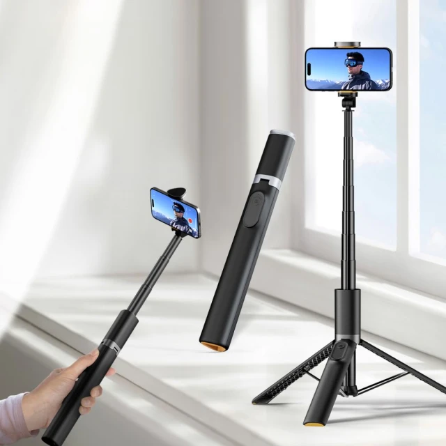 Универсальный штатив Tech-Protect L08S Bluetooth Selfie Stick Tripod Black (5906302308286)