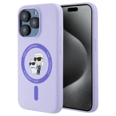 Чохол Karl Lagerfeld Silicone Karl & Choupette Ring для iPhone 15 Pro Purple with MagSafe (KLHMP15LSCMKCRHU)