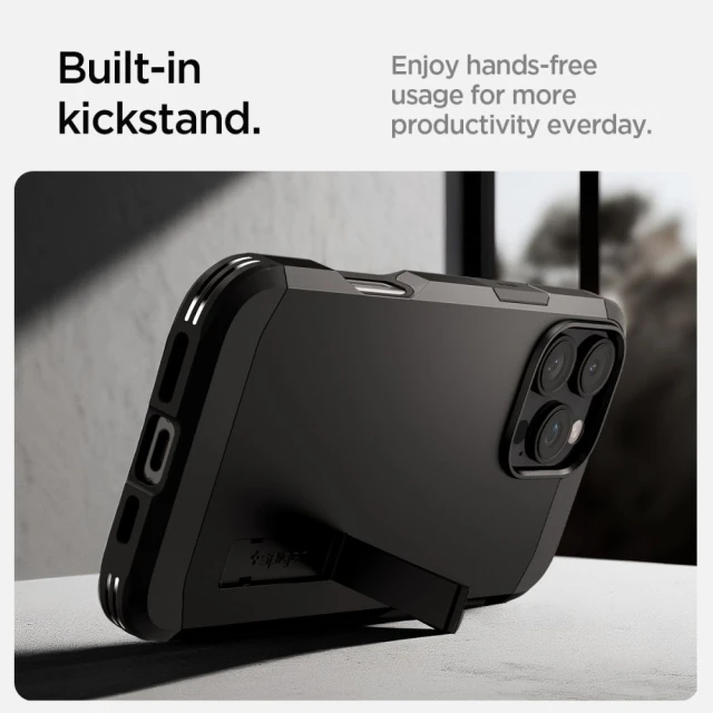 Чохол Spigen Tough Armor для iPhone 16 Pro Black with MagSafe (ACS08146)