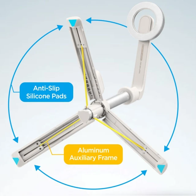 Універсальний штатив Spigen S571W Bluetooth Selfie Stick Tripod Dune Beige with MagSafe (AMP07657)