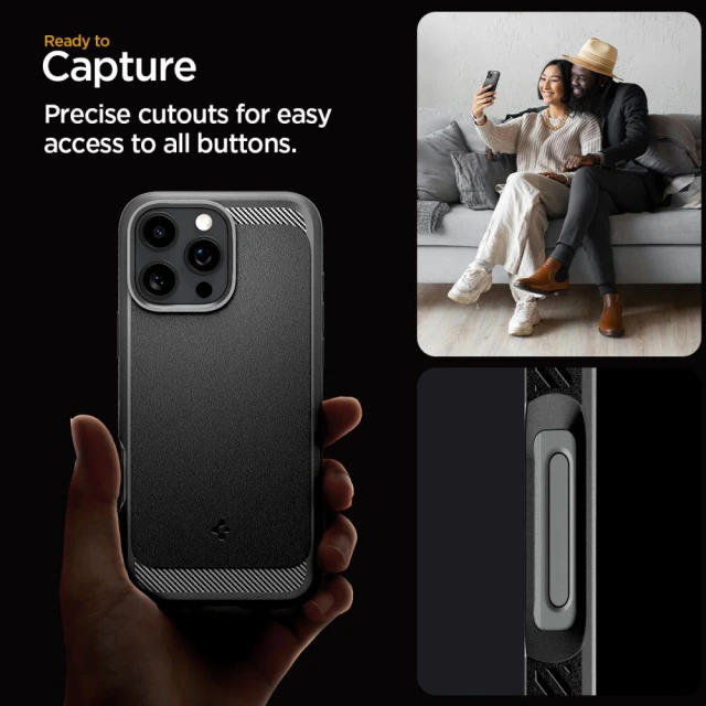 Чохол Spigen Rugged Armor для iPhone 16 Pro Max Matte Black with MagSafe (ACS07986)