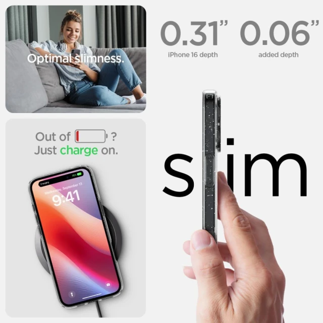 Чохол Spigen Liquid Crystal Glitter для iPhone 16 Glitter Crystal (ACS08192)