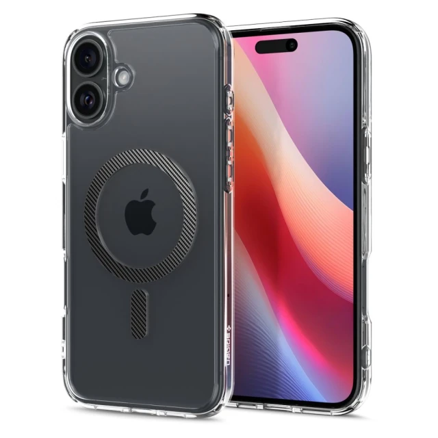 Чохол Spigen Ultra Hybrid для iPhone 16 Carbon Fiber with MagSafe (ACS08207)