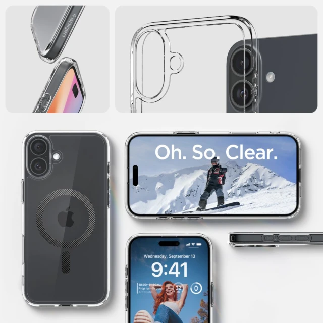 Чохол Spigen Ultra Hybrid для iPhone 16 Carbon Fiber with MagSafe (ACS08207)