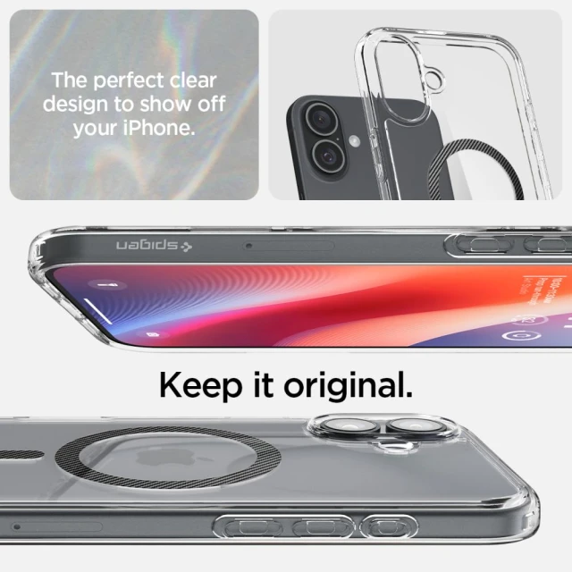 Чохол Spigen Ultra Hybrid для iPhone 16 Carbon Fiber with MagSafe (ACS08207)