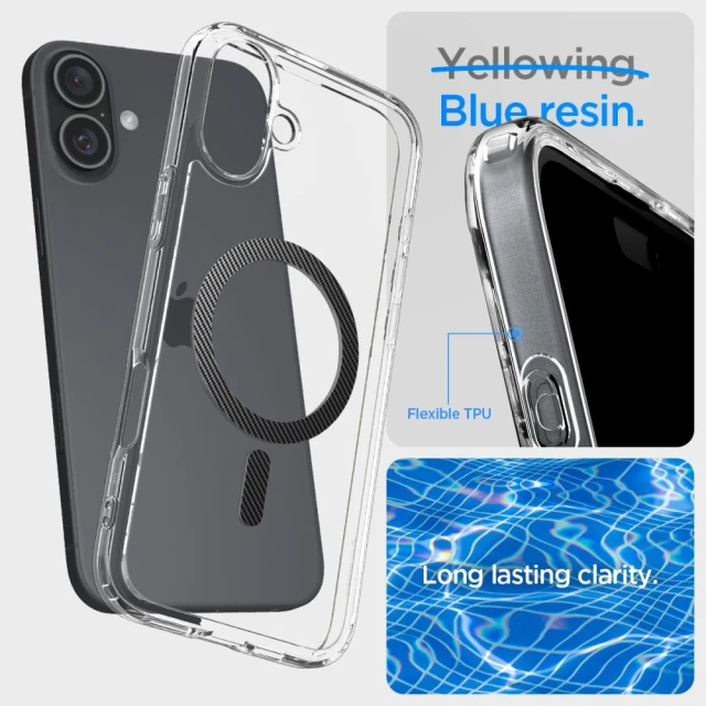 Чохол Spigen Ultra Hybrid для iPhone 16 Carbon Fiber with MagSafe (ACS08207)