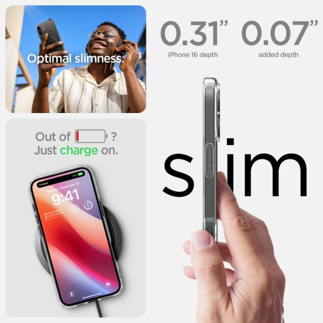 Чохол Spigen Ultra Hybrid для iPhone 16 Carbon Fiber with MagSafe (ACS08207)