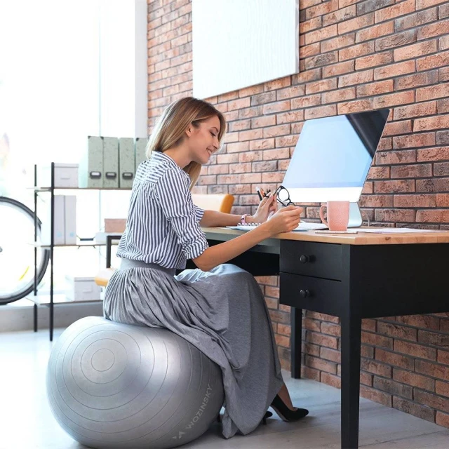 М'яч для вправ Wozinsky 65 cm Blue (5907769300684)