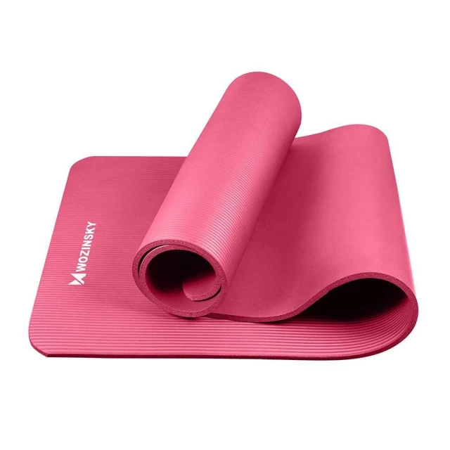 Нековзний килимок для тренувань Wozinsky 181 cm x 63 cm x 1 cm Pink (5907769300417)