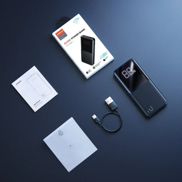 Портативний зарядний пристрій Joyroom LED Display Quick Charge 22.5W 10000 mAh Black Power Bank (JR-QP191)