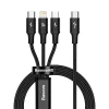 Кабель Baseus Rapid Series USB-C to M+L+C 20W 1.5m Black (CAMLT-SC01)