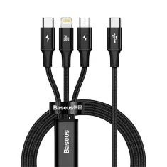 Кабель Baseus Rapid Series USB-C to M+L+C 20W 1.5m Black (CAMLT-SC01)
