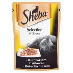 Вологий корм для котів Sheba Selection з куркою у соусі 85 г (3065890096806)