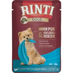 Вологий корм для собак Rinti Gold Pure з куркою та серцями птиці 100 г 10 шт (4000158930040)