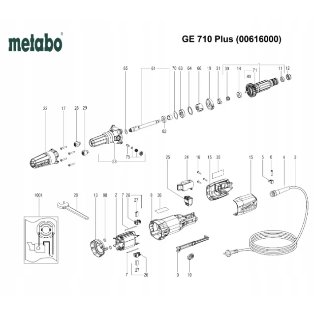 Цанга Metabo 6 мм с гайкой для фрезера (4007430257079)