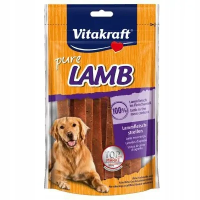 Ласощі для собак Vitakraft Paski з ягням 80 г (4008239585721)