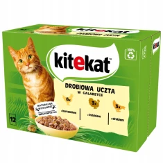 Влажный корм для кошек Kitekat птица | индейка | курица 12 шт x 85 г (4008429157226)