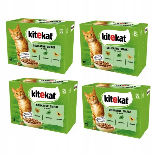 Вологий корм для котів Kitekat птах | індичка | кролик 12 шт x 85 г (4008429157356)