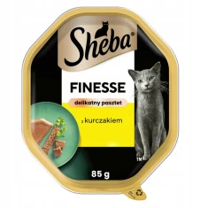 Вологий корм для котів Sheba Finesse з куркою паштет/мус 85 г (4008429163753)