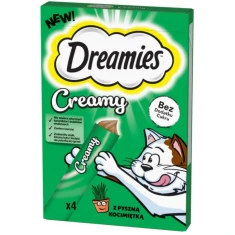 Ласощі для котів Dreamies Creamy з котячою м'ятою 4 шт x 10 г (4008429170614)