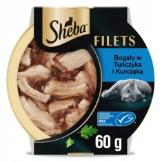 Вологий корм для котів Sheba з куркою та тунцем в соусі 60 г (4008429171970)