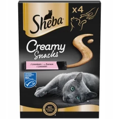 Ласощі для котів Sheba Creamy з лососем 4 шт x 12 г (4008429193927)