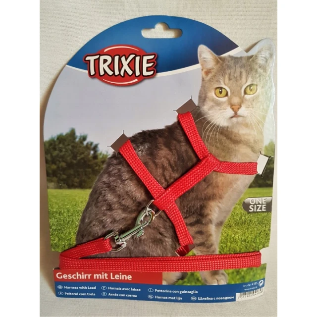 Шлейка для котів Trixie нейлонова 35–45 см з пластиковою пряжкою (4011905041858)