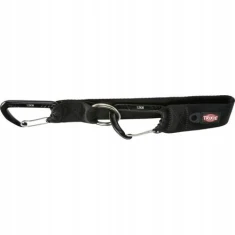 Ремінець з карабінами до ременя безпеки Trixie XS-S 30 см/25 мм Black (4011905127743)