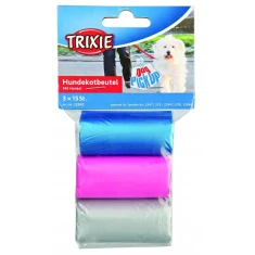 Пакети для прибирання кольорові гладкі Trixie 3 x 15 шт з ручкою (4011905228457)