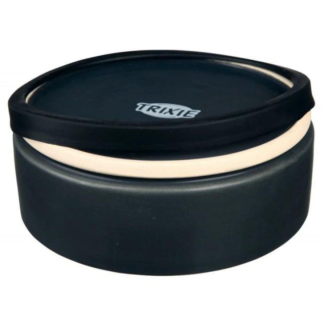 Миска керамическая с резиновой основой Trixie 0,4 л Black/Blue (4011905247779)