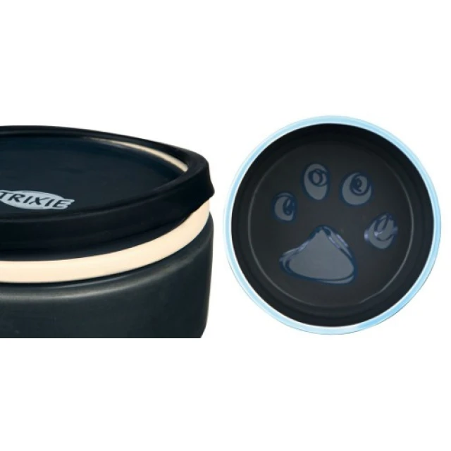 Миска керамическая с резиновой основой Trixie 0,4 л Black/Blue (4011905247779)