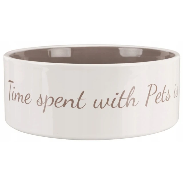 Миска Trixie PetsHome керамічна 1,4 л 20 см Cream/Grey (4011905250557)