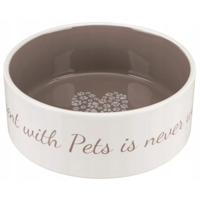 Миска Trixie PetsHome керамічна 1,4 л 20 см Cream/Grey (4011905250557)