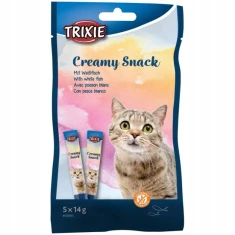 Ласощі для котів Trixie Creamy Snack з тунцем і макрелевим тунцем 5 шт x 14 г (4011905426839)