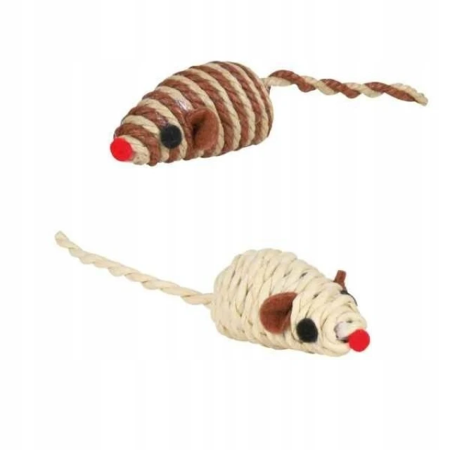 Іграшка для котів Trixie Мишка з мотузки 5 см Mix 132 шт (4011905458083)