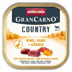 Вологий корм для собак Animonda GranCarno Country з яловичиною, гускою та гарбузом 150 г (4017721823500)