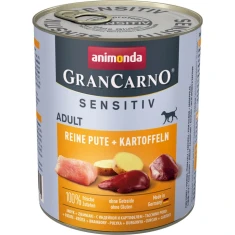 Вологий корм для собак Animonda GranCarno Sensitive з індичкою та картоплею 800 г (4017721824231)