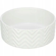 Миска керамічна з тисненим візерунком Trixie 0,9 л 16 см White (4047974250242)