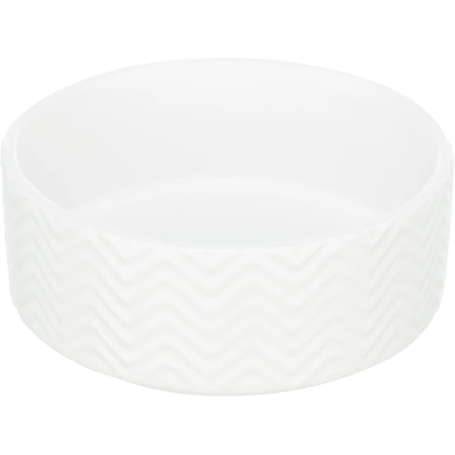 Миска керамічна з тисненим візерунком Trixie 0,9 л 16 см White (4047974250242)