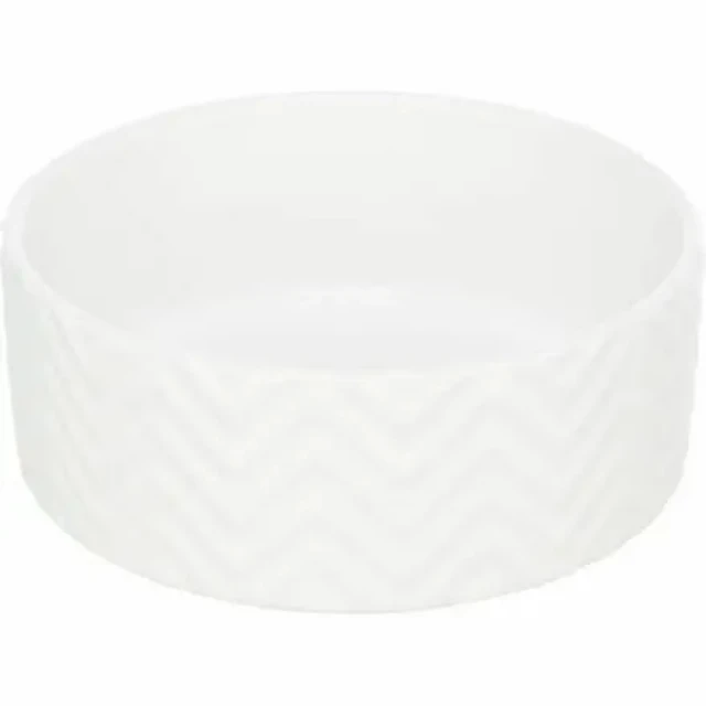 Миска керамічна з тисненим візерунком Trixie 0,9 л 16 см White (4047974250242)