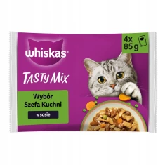 Вологий корм для котів Whiskas Tasty Mix з птахом, лососем та яловичиною 4 шт x 85 г (4770608262716)