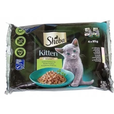 Вологий корм для кошенят Sheba Junior з лососем та куркою у соусі 85 г 4 шт (4770608264673)