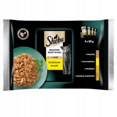 Вологий корм для котів Sheba Selection мікс птиці в соусі 4 шт x 85 г (4770608264819)