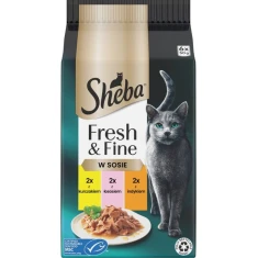 Вологий корм для котів Sheba Mini з індичкою, куркою і тунцем в соусі 6 шт x 50 г (4770608266080)