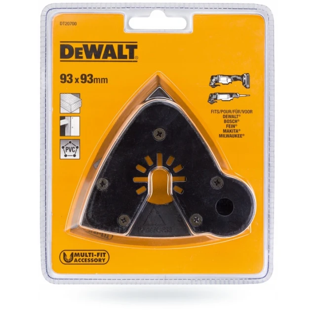Подошва шлифовальная треугольная с липучкой DeWALT 90x90x90 мм (5035048099230)