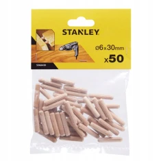 Кілок меблевий Stanley 6 мм x 30 мм дерев'яний 50 шт (5035048371671)