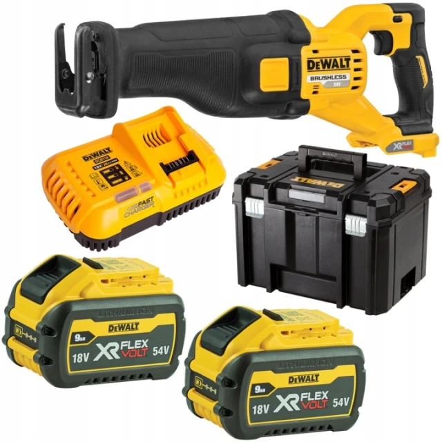 Пила шабельна DeWALT 54V FlexVolt 2x9Ah + зарядний пристрій (5035048736685)